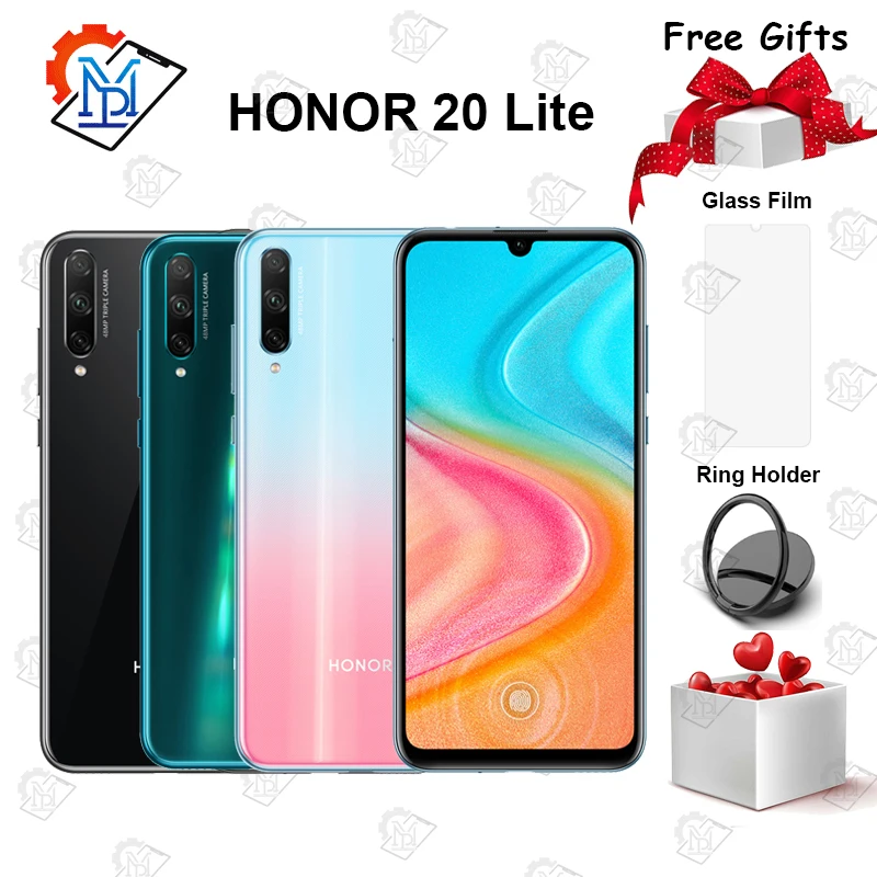 Оригинальный Honor 20 Lite мобильный телефон 6 3 дюймов 4 Гб + 64 Kirin 710F Восьмиядерный Android 9