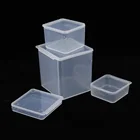 4 размера, маленькие квадратные прозрачные пластиковые коробки для хранения ювелирных изделий