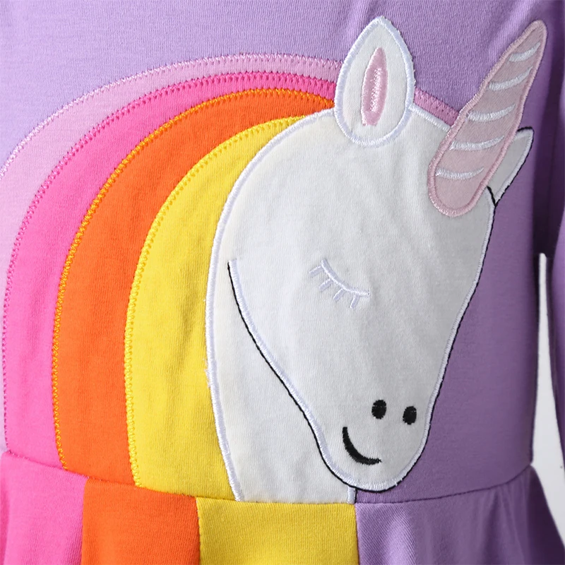 Новинка 2020 года летнее платье с рисунком пони для маленьких девочек фиолетовые