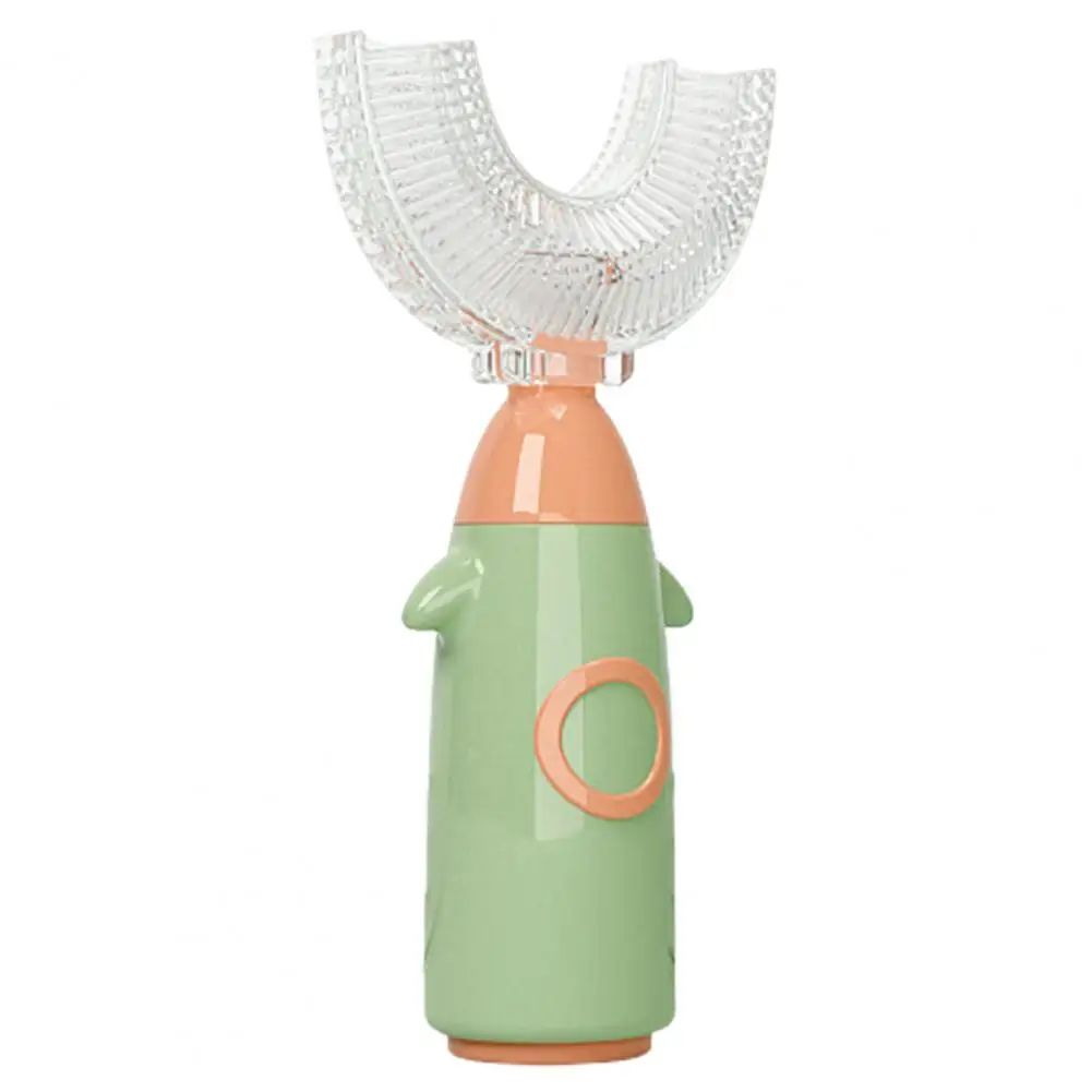 

Children Toothbrush Food Grade Rocket Shape Silicone Ultra-light Oral Care U-shaped Kids Manual Toothbrush for Dental Care