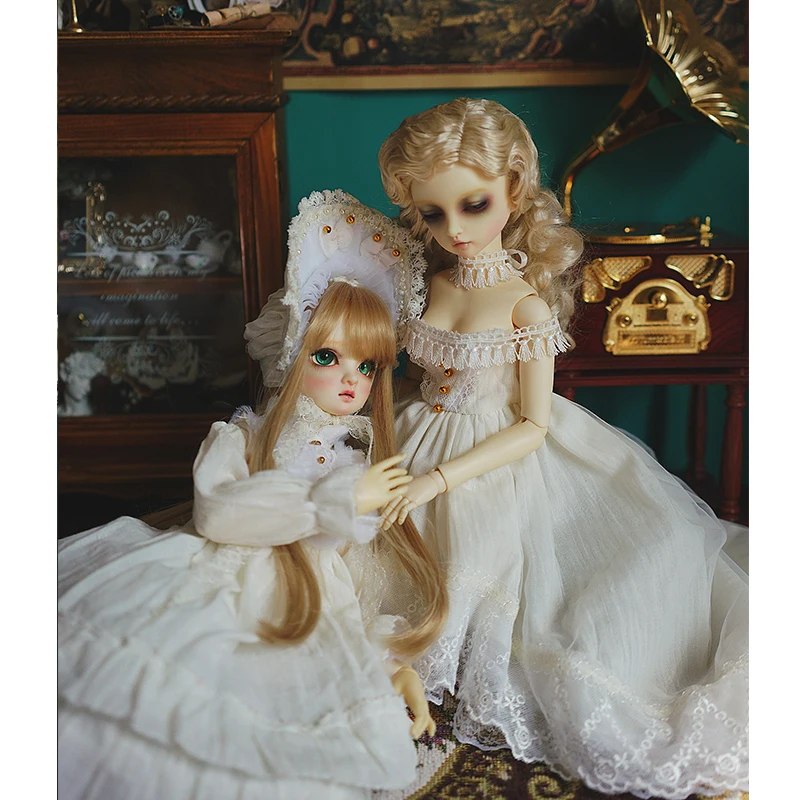 BJD платье без рукавов сказочное платье+ украшения на шею для 1/6 1/4 1/3 BJD кукла аксессуары костюм белое платье