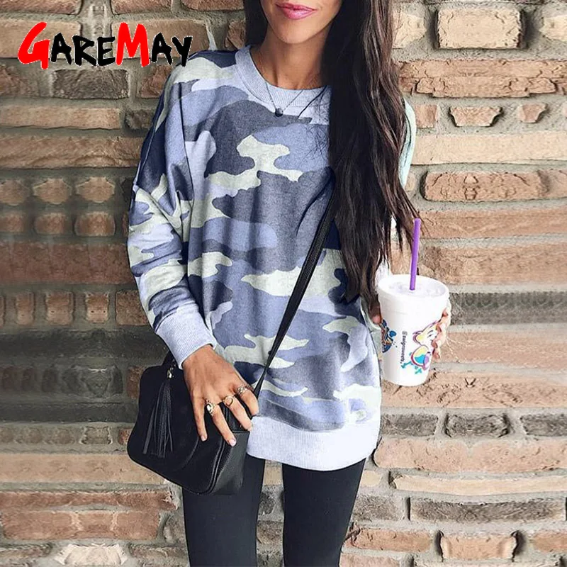 Зимние пуловеры Камуфляжный Свитшот весенний Повседневный свободный свитер с