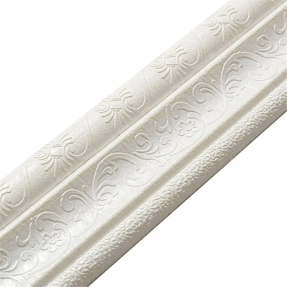

60% Hot Sale 2.3m Fashion Brief DIY Removable Self Adhesive Skirting Line Stickers TV Background Decals Home Wall Decor Supplies