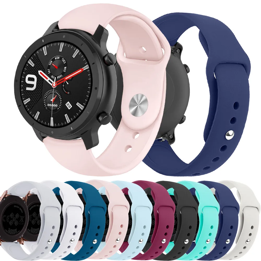 Браслет спортивный сменный ремешок для Xiaomi Amazfit Stratos 2/Pace/GTR 47 мм huawei Watch GT2 46 Galaxy watch