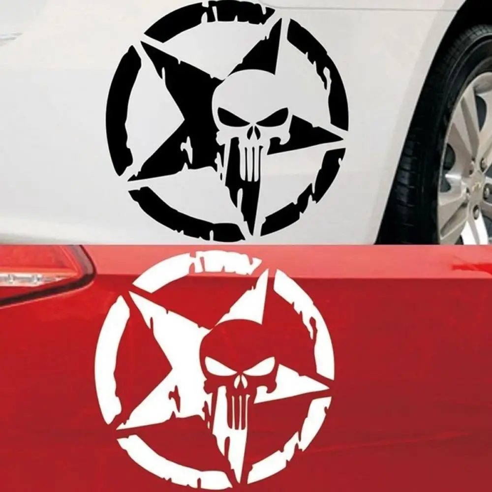 Авто Каратель звезда голова черепа пентаграмма наклейка для грузовика окно 13x13