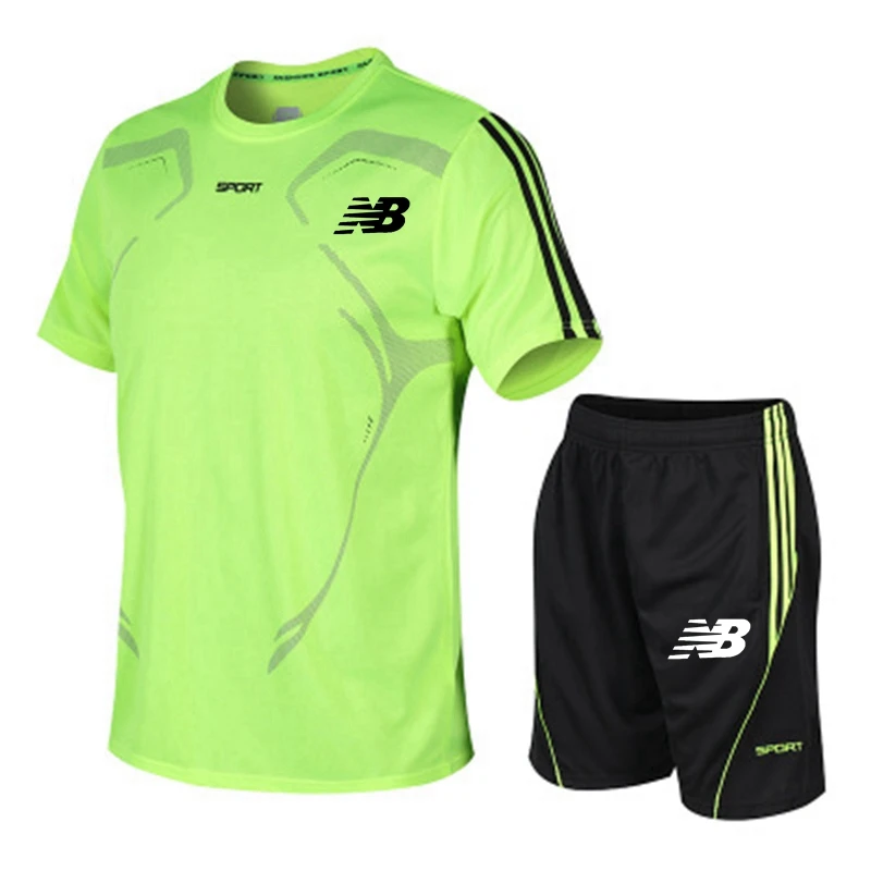 

Men's sportswear summer men's suit fitness suit sports suit short-sleeved T-shirt + shorts men's quick-drying 2-piece suit