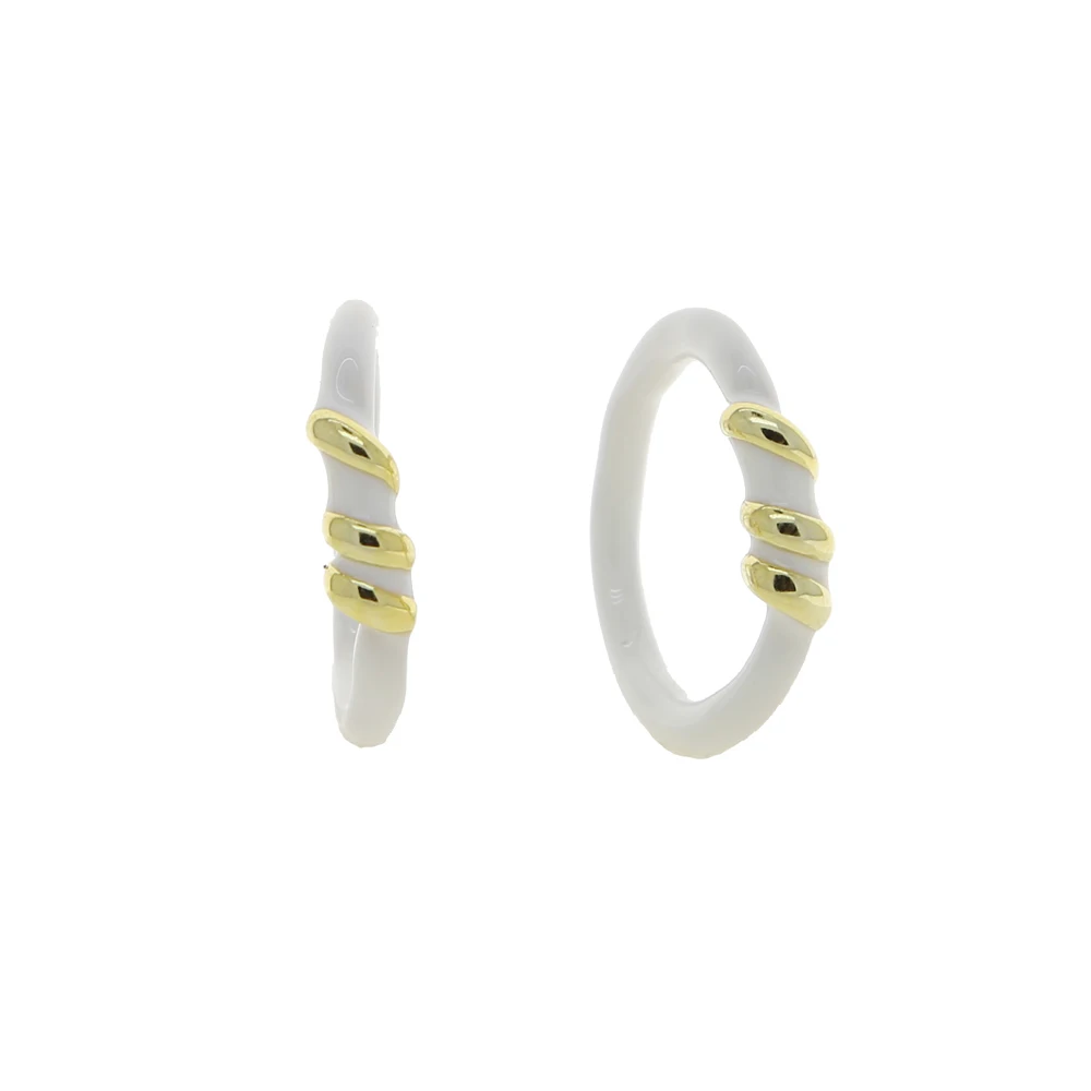 Модное кольцо на палец для женщин с белой эмалью золотого цвета - купить по