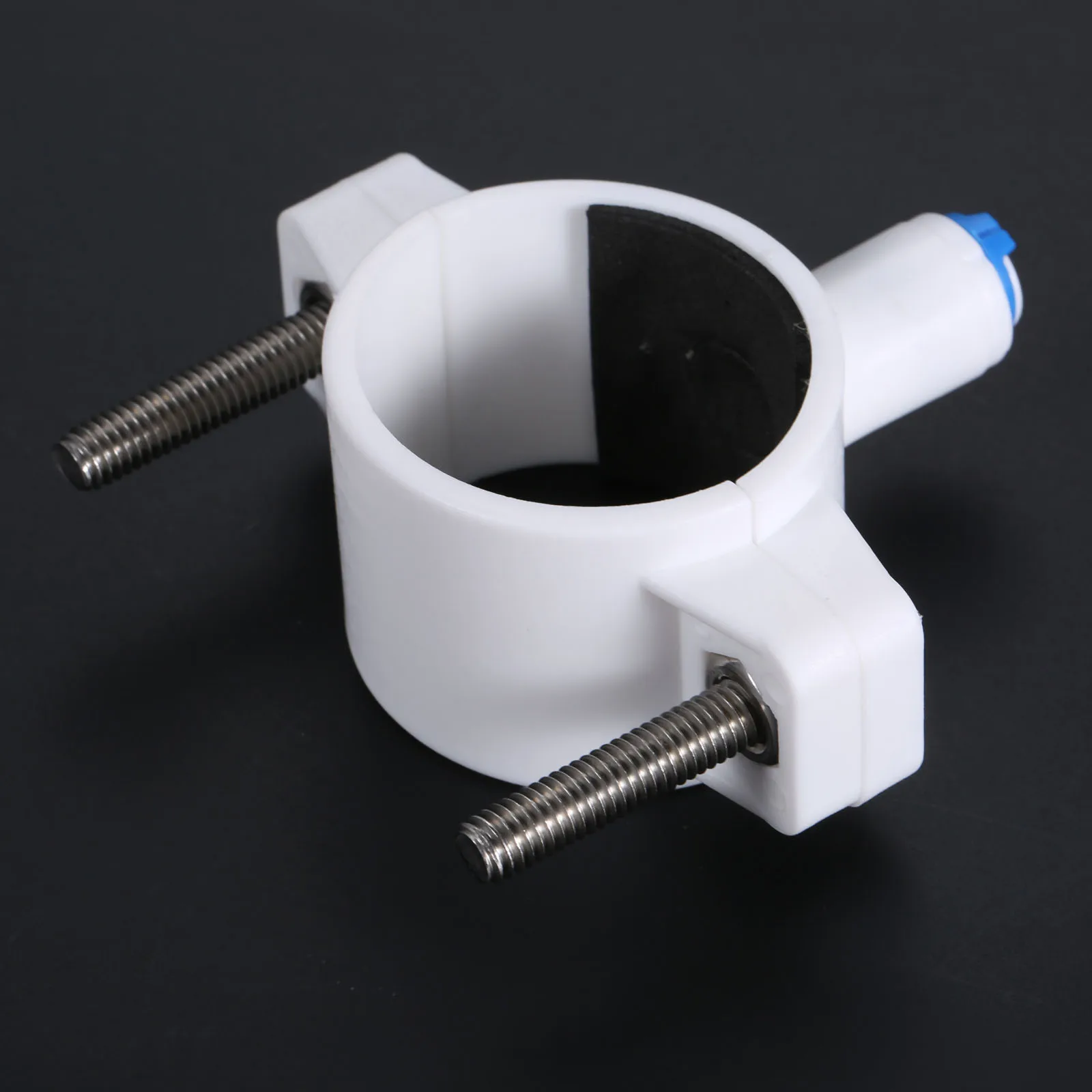 1Pc Reverse Osmosis RO Water System Aquarium 40mm Drain Waste Pipe Clamp Saddle Valve Clips 1/4"" OD Hose Quick Connection