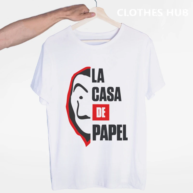 Футболка La Casa De Papel Мужская футболка с забавным дизайном футболки для грабителей