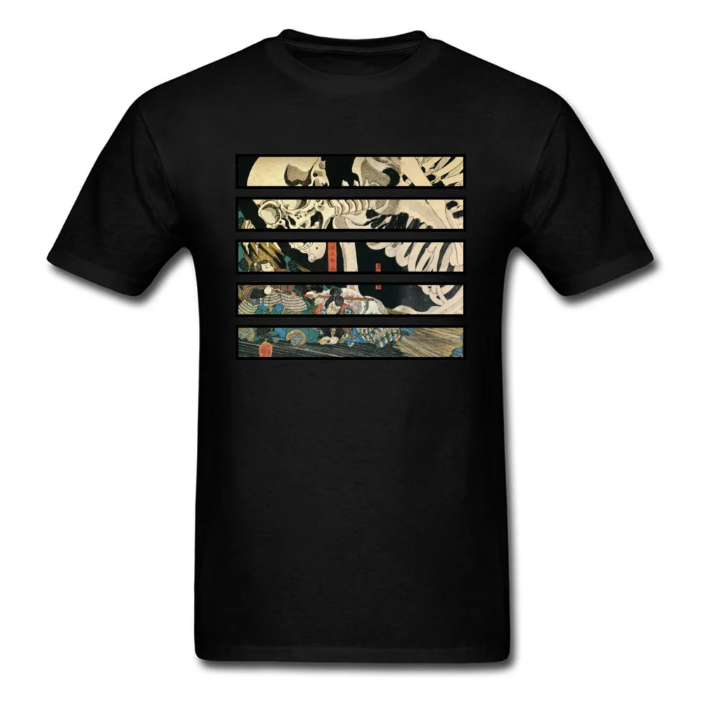 

Футболка в японском стиле с изображением черепа, мужские топы со скидкой 2018 на День Благодарения, футболки из 100% хлопка с круглым воротником