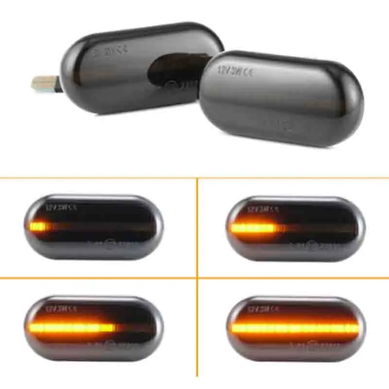 2X автомобиль Копченый черный Динамический свет воды Led листва Поворотная