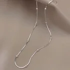 Женское колье-чокер из серебра 925 пробы с круглыми бусинами