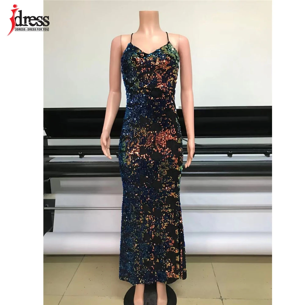 Сексуальное летнее длинное платье IDress 2021 на бретелях-спагетти с глубоким