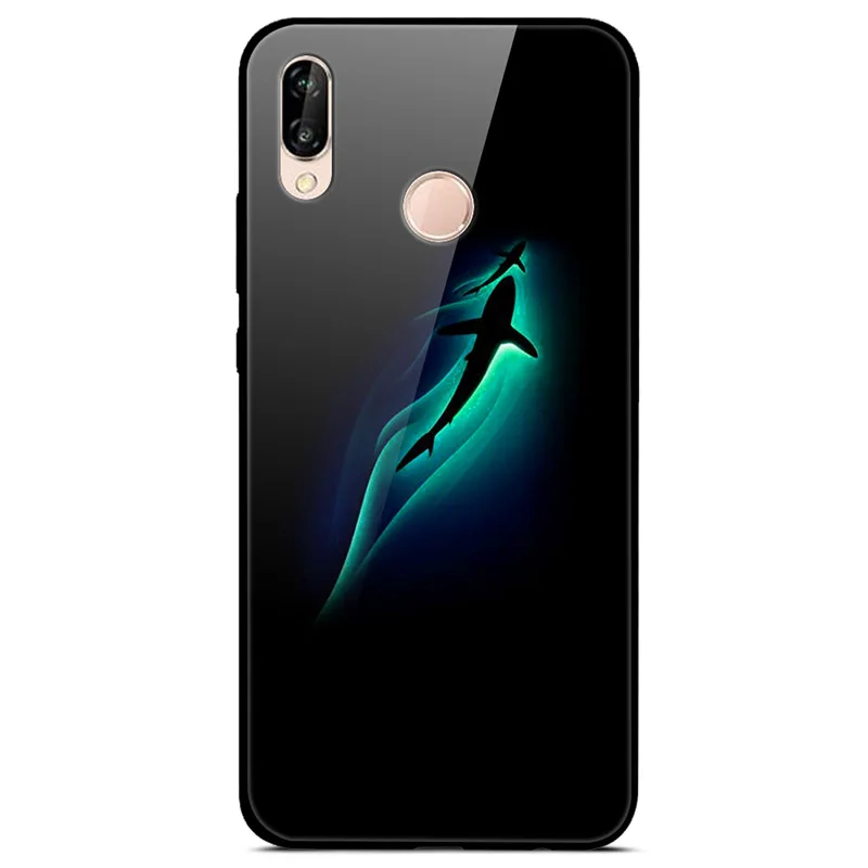 Закаленное стекло Чехол для Huawei P20 Lite Чехол Жесткий ПК Красочный чехол для Huawei P20 Pro Бампер Чехол для телефона P 20 P 20 Pro Lite Coque