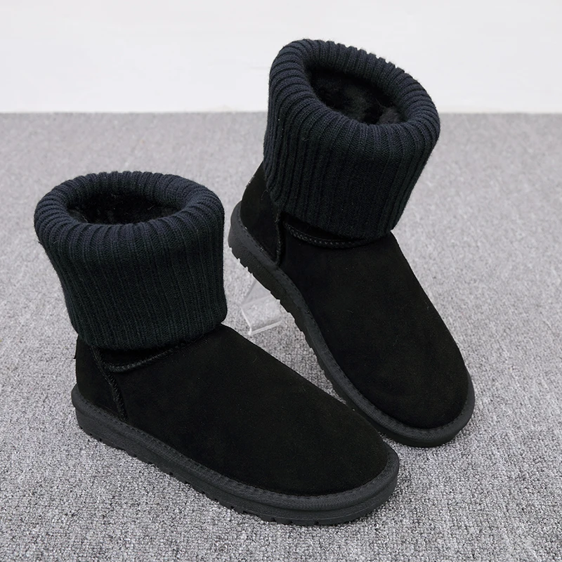 Опт/розница! Классические Водонепроницаемые зимние ботинки из натуральной