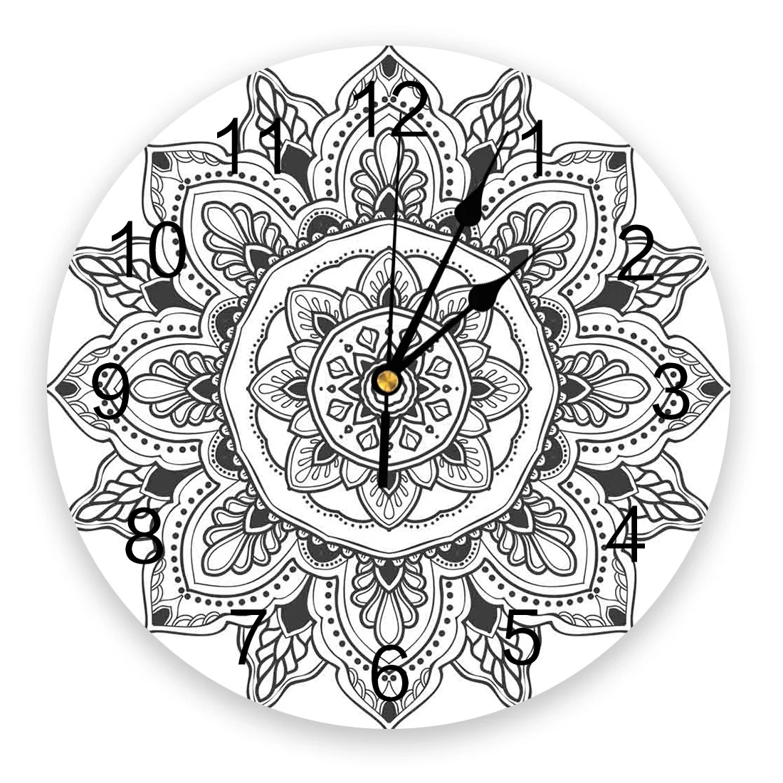 Мандала белые круглые настенные часы современный дизайн украшение для дома