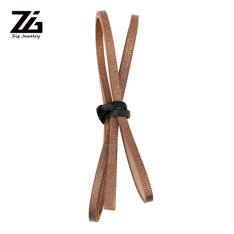ZG 5MM Flat PU Leather Cord Rope Handmade Diy Jewelry Findings Accessories Fashion Making Materials for Bracelets | Украшения и
