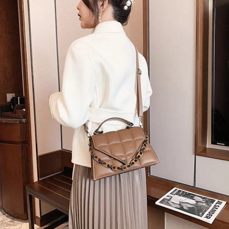 

OLSITTI High Quality Stone Pattern Chain Shoulder Bags for Women 2021 Designer Fashion Luxury Small Leather Crossbody Bag
