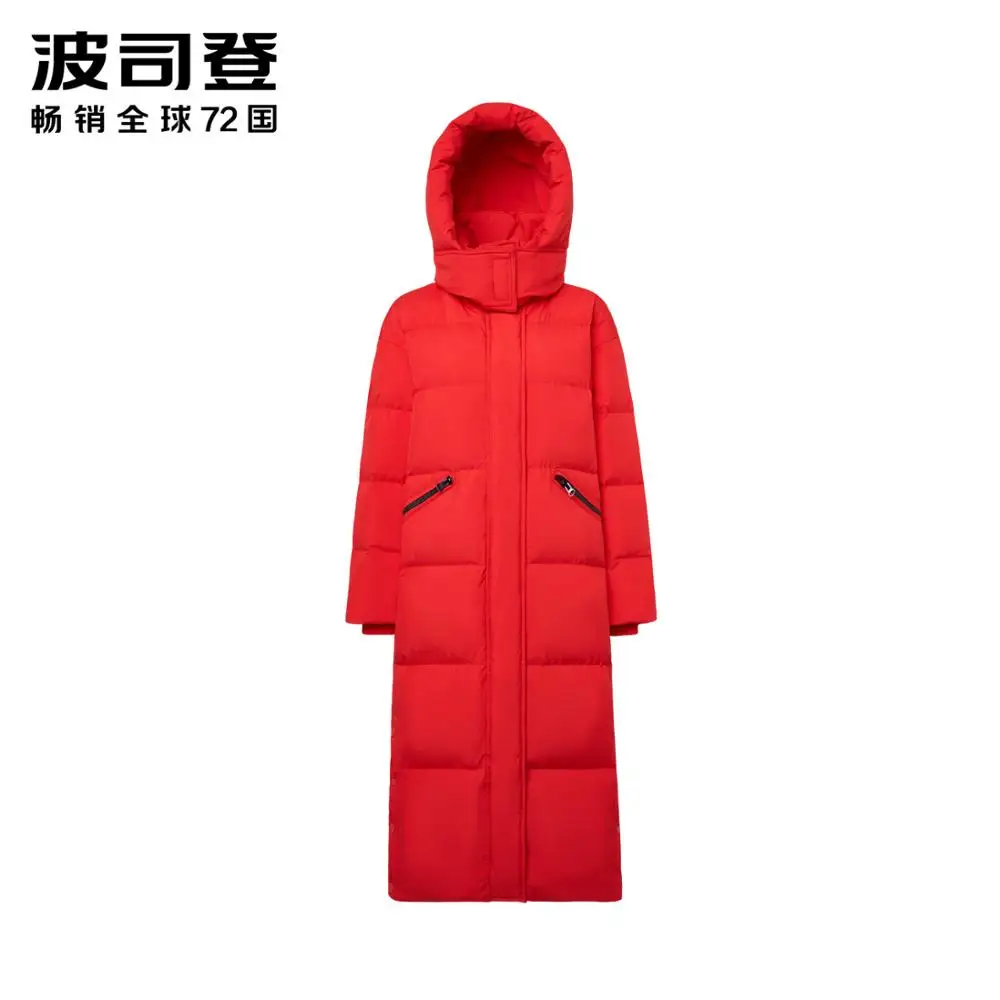 BOSIDENG X Long пуховик женский зимняя теплая плотная верхняя одежда с капюшоном