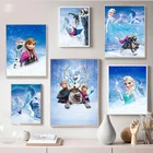 Картина на холсте Disney FROZEN Moive, плакаты и принты принцессы Анны и Эльзы, Настенная картина для гостиной, детской комнаты, украшение для дома