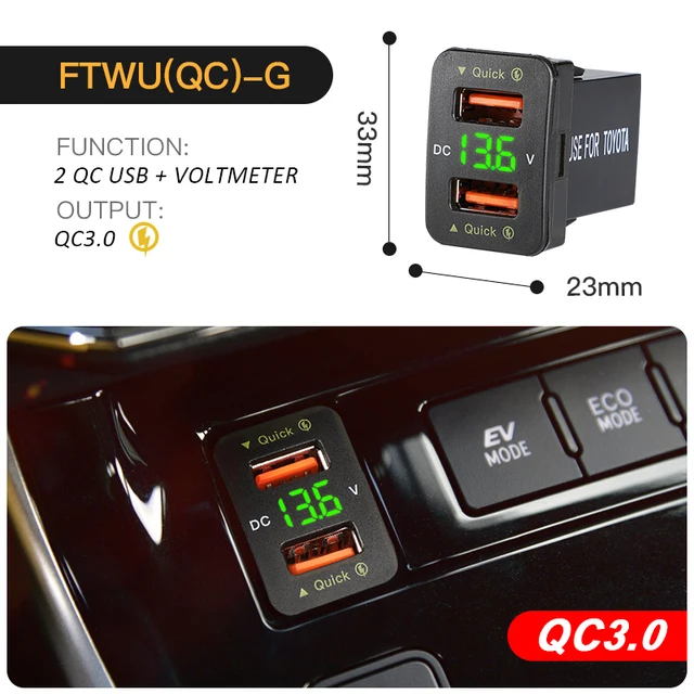 Автомобильное зарядное устройство 36 Вт адаптер Быстрая зарядка 12-24 В гнездо