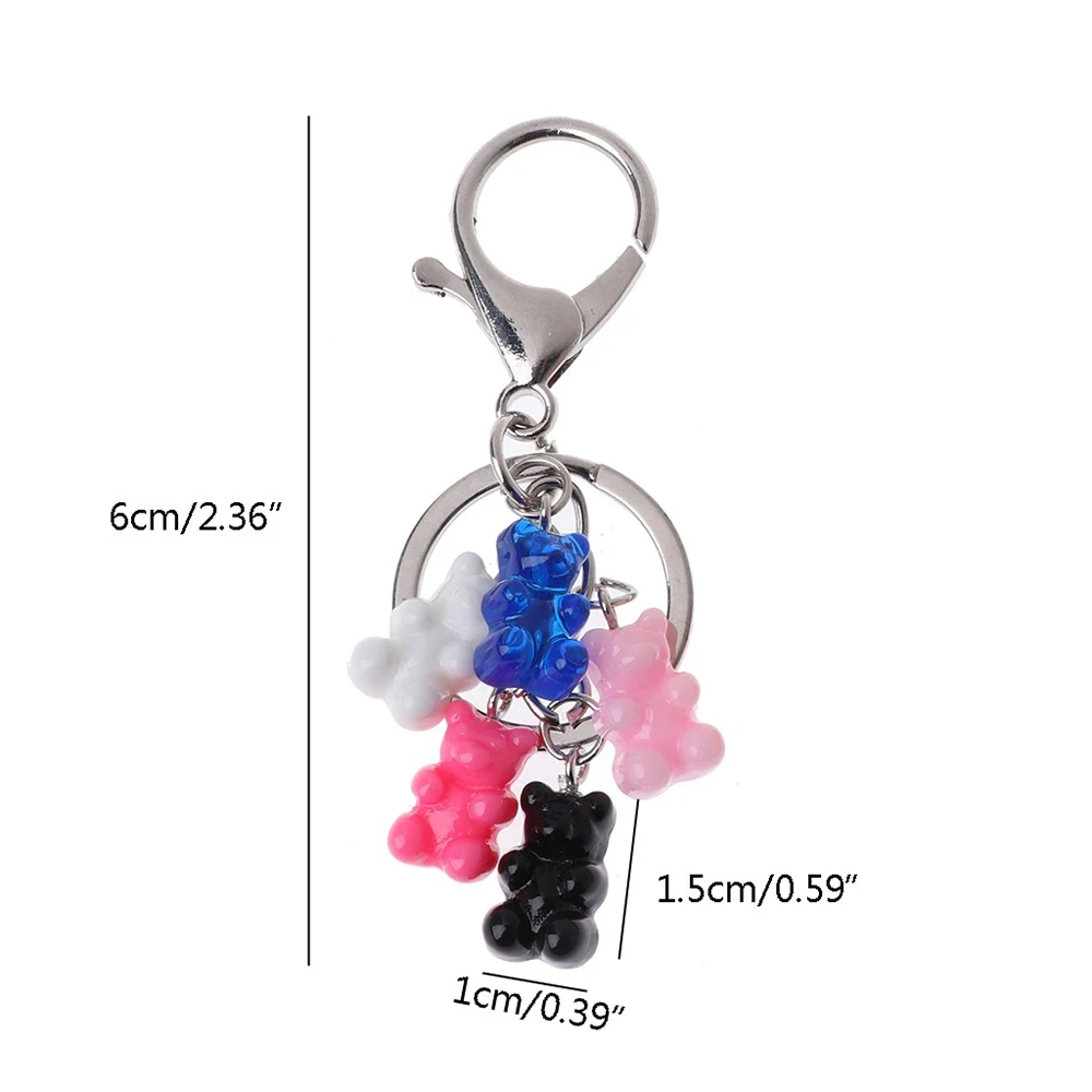 1 шт. милый резиновый брелок для автомобиля с милым медведем подвеска плоским