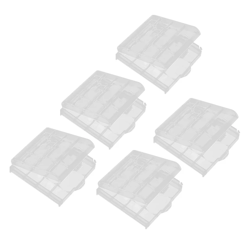 

5pcs/lot White Battery Holder Case 4 AA AAA Hard Plastic Storage Box Cover For AA AAA NIMH NICD Battery Organizer Container