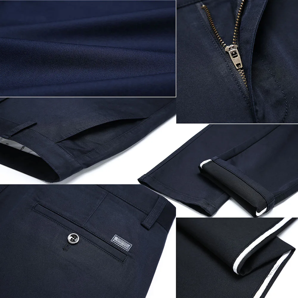 NIGRITY 2020 Осенние новые модные мужские прямые повседневные брюки Стрейчевые