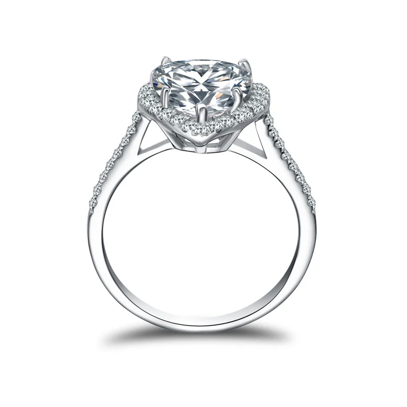 

2.5 Carat Heart Cut nscd Luxury Wedding Ring 925 Sterling Silver Lover Proposal Halo Bague Jewelry Micro Bridal Wedding Ring