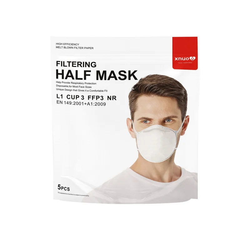 

XNUO 5PCS KN95 fance Masks 4 Layers CE FFP3 Ear hook Mouth PM2.5 Fance Mask Personal Protective Reusable Adult
