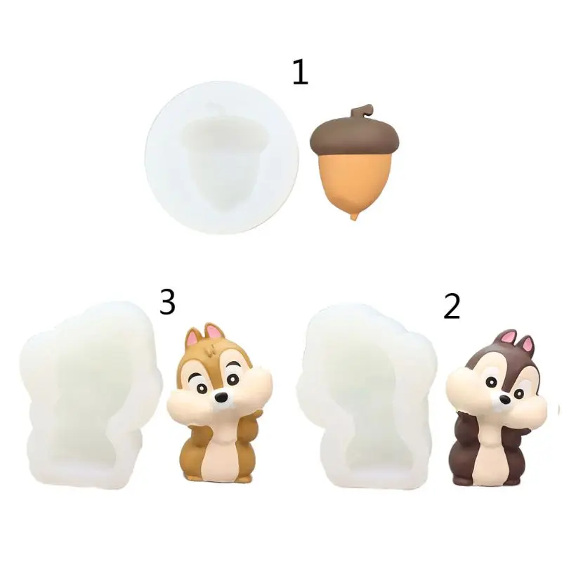 

3Pc Acorn Nut Squirrel Flexible Silicone Mold Fondant Candy Chocolate Resin Mold85LB