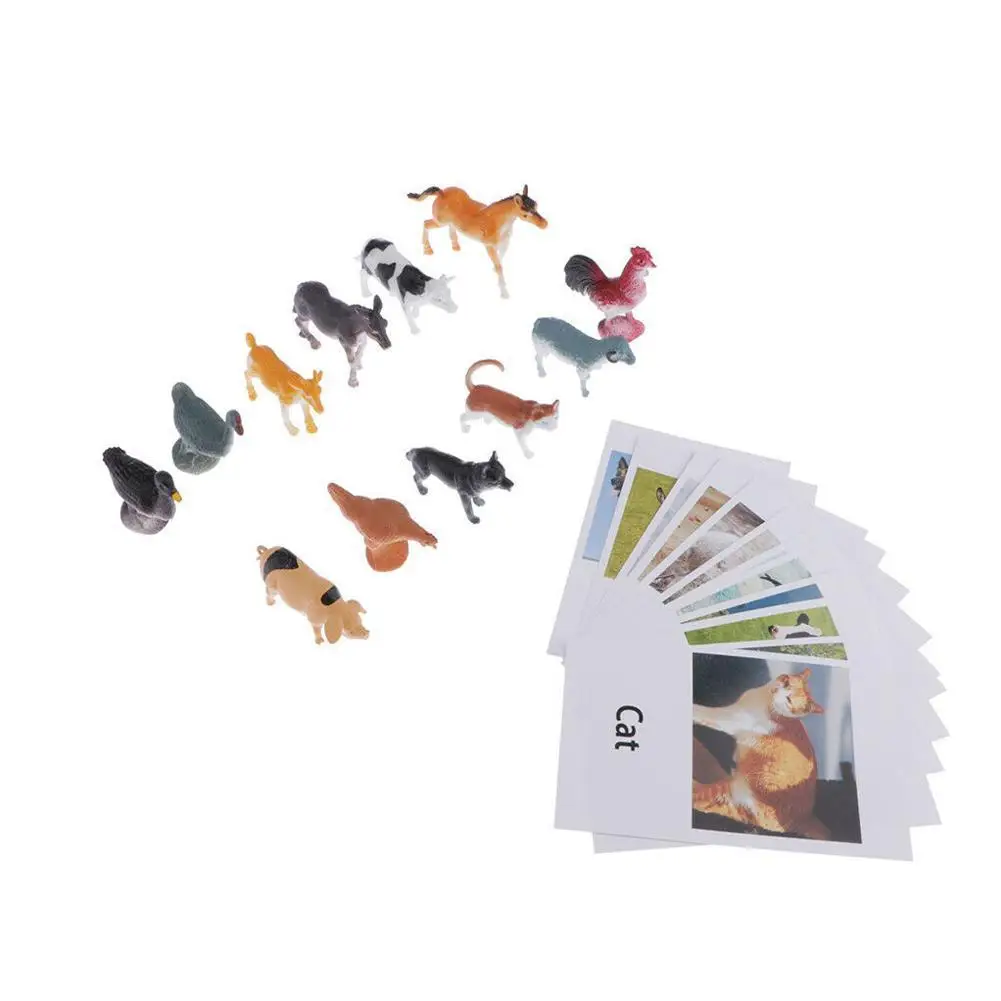 

Montessori Animal Model English Words Matching Cards Baby Cognitive Cards Flashcards Aids Montessori Toy Teaching Learning Puzzl