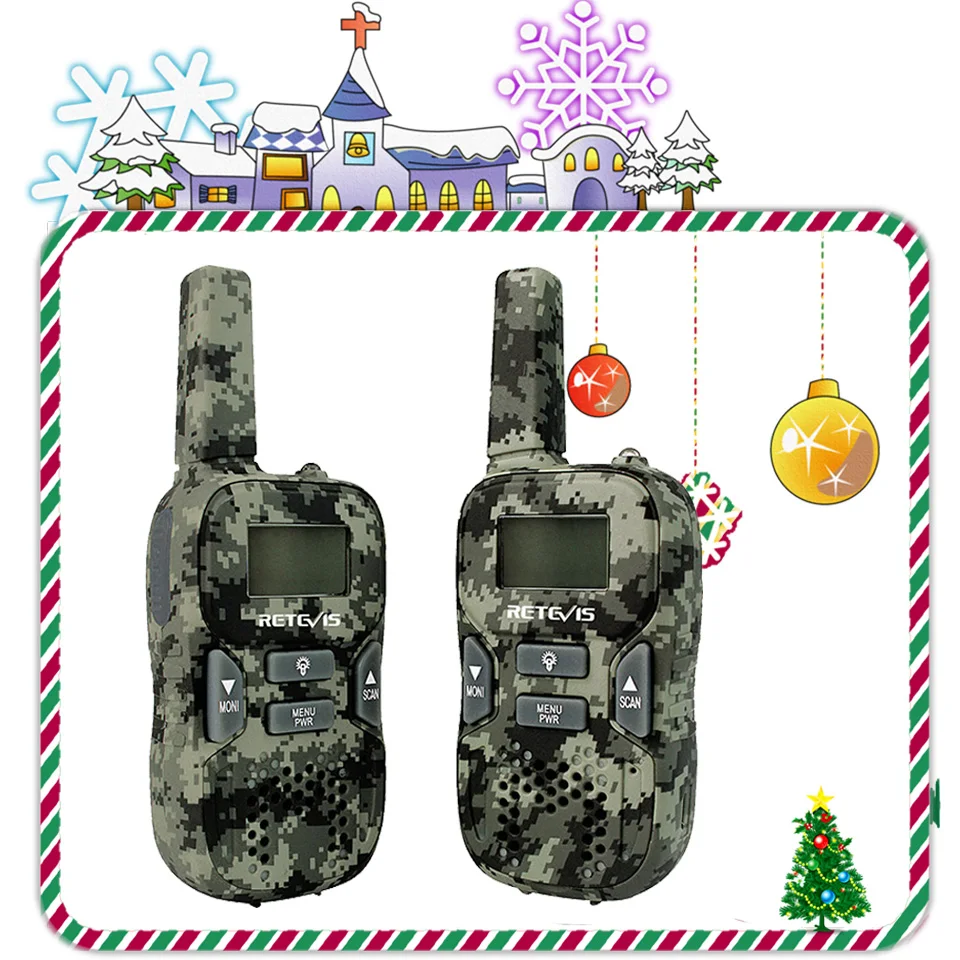 2 шт. RETEVIS RT33 Мини Walkie Talkie детские игрушки Рождественский подарок PMR PMR446 FRS VOX фонарик USB зарядка двухстороннее радио приемопередатчик
