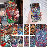 chinese style zodiac phone case for iphone 6 6s 7 8 plus se 2020 x xr xs 11 12 pro max soft tpu funda back cover carcasa