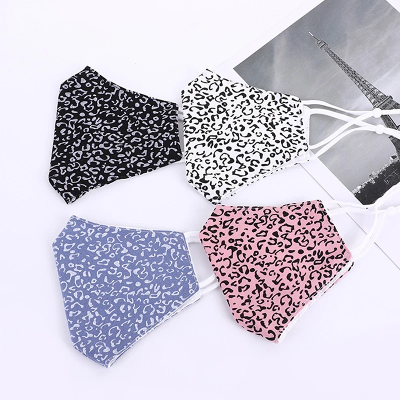 

Fashion Breathable Cotton Mask Flower Leopard Print Masks Dustproof Sunscreen Adjustable Reusable Mouth Caps Masque Mascarillas