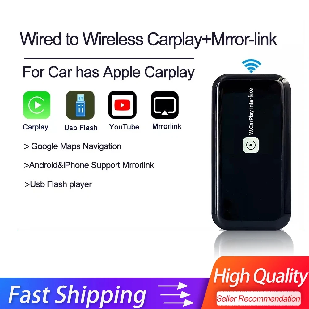 

Беспроводной автомобильный мультимедийный плеер Carplay 3,0 Dongle Android 9,0 проводной для Apple Carplay для A-udi Ben-z Mirror link