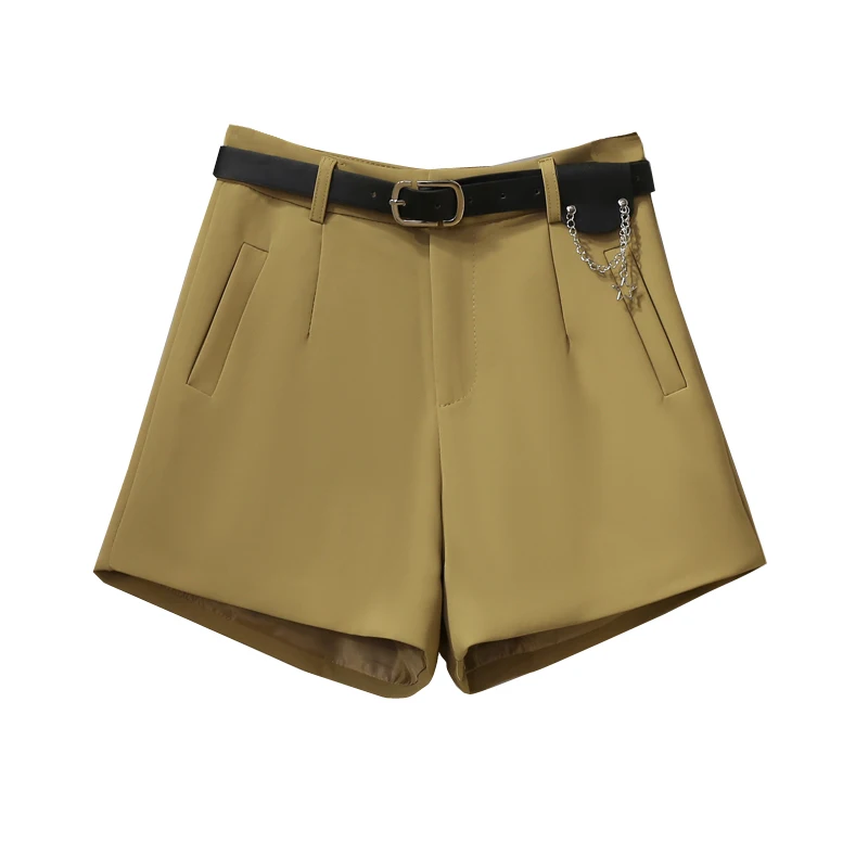 

Suit Shorts for Women Spring Summer 2021 New Korean Style High Waist Casual Slimming A- Line Wide Leg Short Femme Outerwear