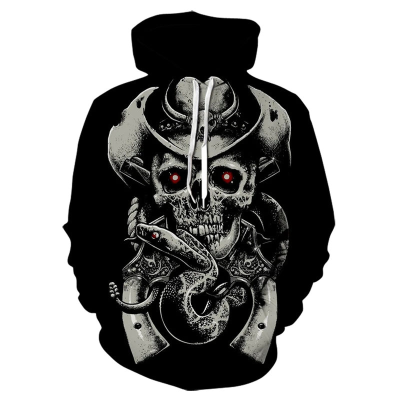 

New black hoodie men's sweater 3d printing funny skull streetwear Harajuku hedging hip-hop jacket men's sweater