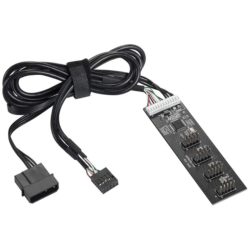 

Computer Motherboard USB 2.0 9Pin to 4-Port 9Pin Interface,High-Performance One-To-Four Expansion Hub Adapter
