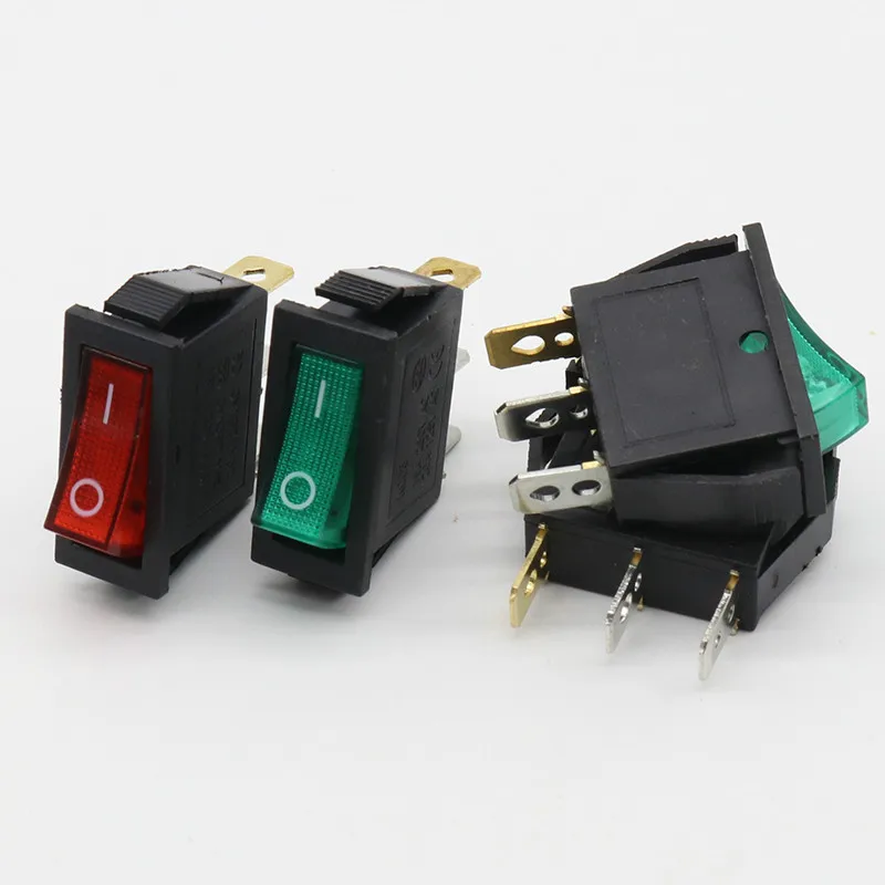 6 шт./лот зеленая светодиодная подсветка SPST 3 контакта вкл/выкл G124 лодочный