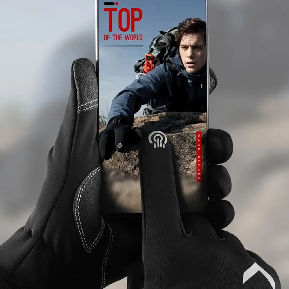 Outdoor Sport Driving Gloves Winter Mens Warm And Wind-proof Waterproof Non-Slip Touch Screen Ski Riding | Спорт и развлечения