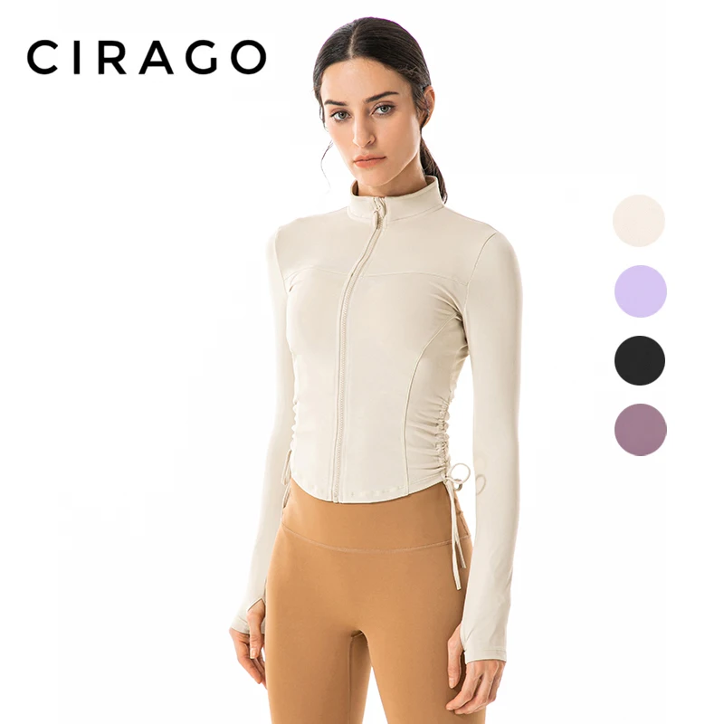 Спортивная куртка с длинным рукавом женская рубашка для фитнеса и йоги пикантный