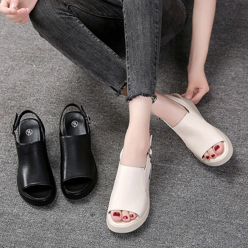 

2021 new platform high heel comfortable inner women's sandals open toe buckle all-match women's sandals sandals women