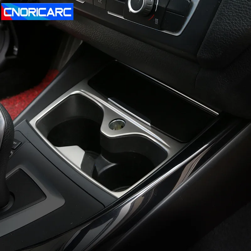 Car Console Armrest Water Cup Holder Decoration Frame Cove Trim For BMW 1 series F20 2012-18 Interior Stainless Steel Sticker | Автомобили