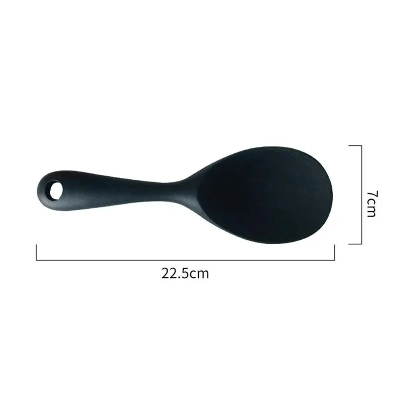 

1pcs long handle rice spoon food grade silicone heat rice spoon accessories resistant kitchen tools cooking non-stick W0B7