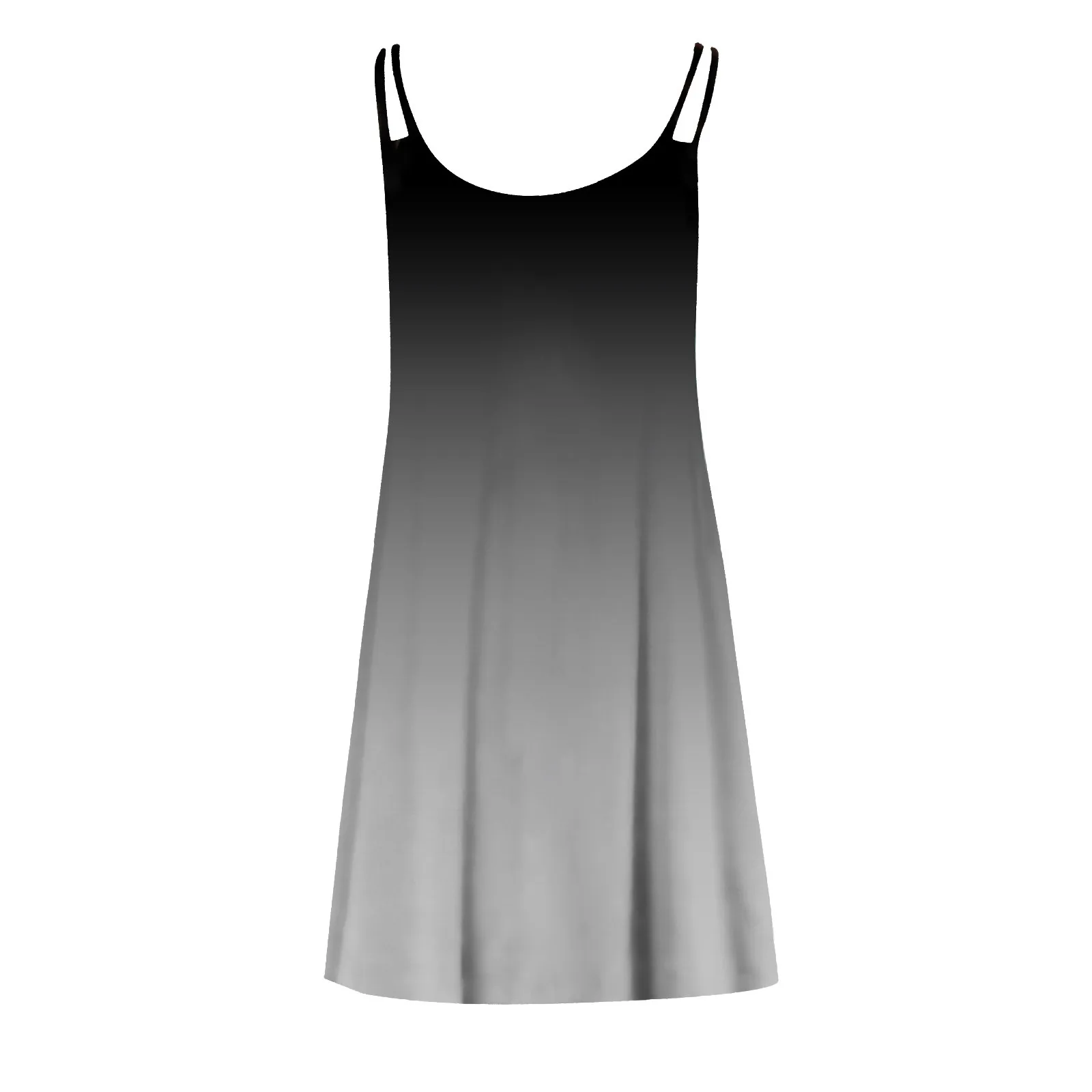 

Dresses For Women 2021 Summer Fashion Gradient Tie-Dye Print V Neck Spaghetti Strap Dress Female Loose Beach Dress