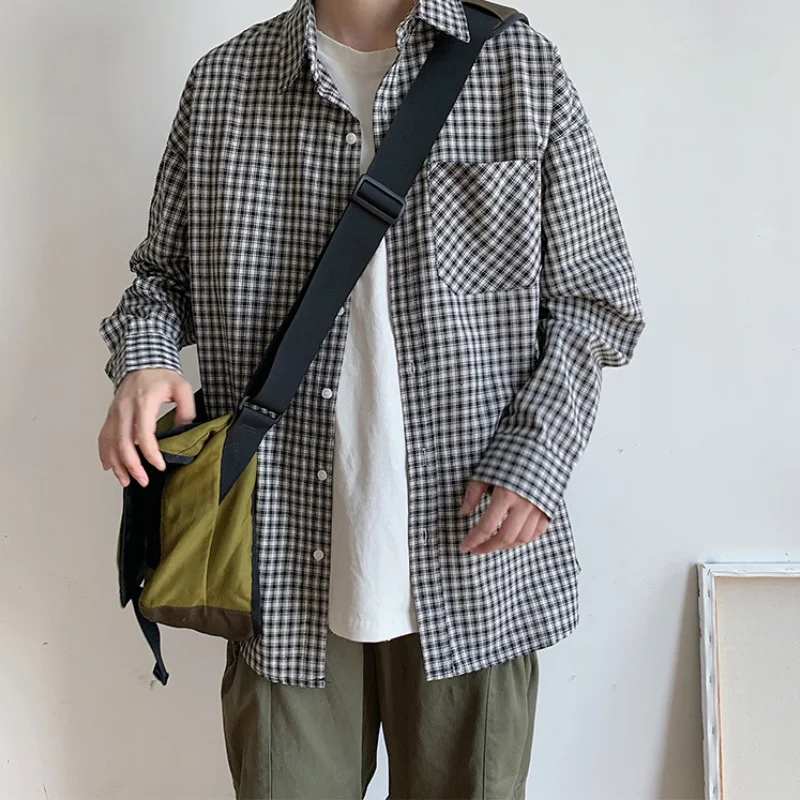 Новинка весна-осень 2019 корейская версия Ins клетчатая куртка мужская трендовая