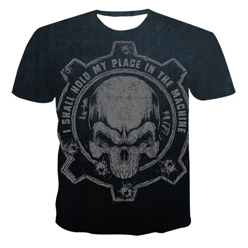 

New Summer 2021 3D T-Shirt Men's All Ages [Skull and Death] Short Sleeve Fashion Cool Large 6XL Tops Custom 110-6XL Short Sleeve