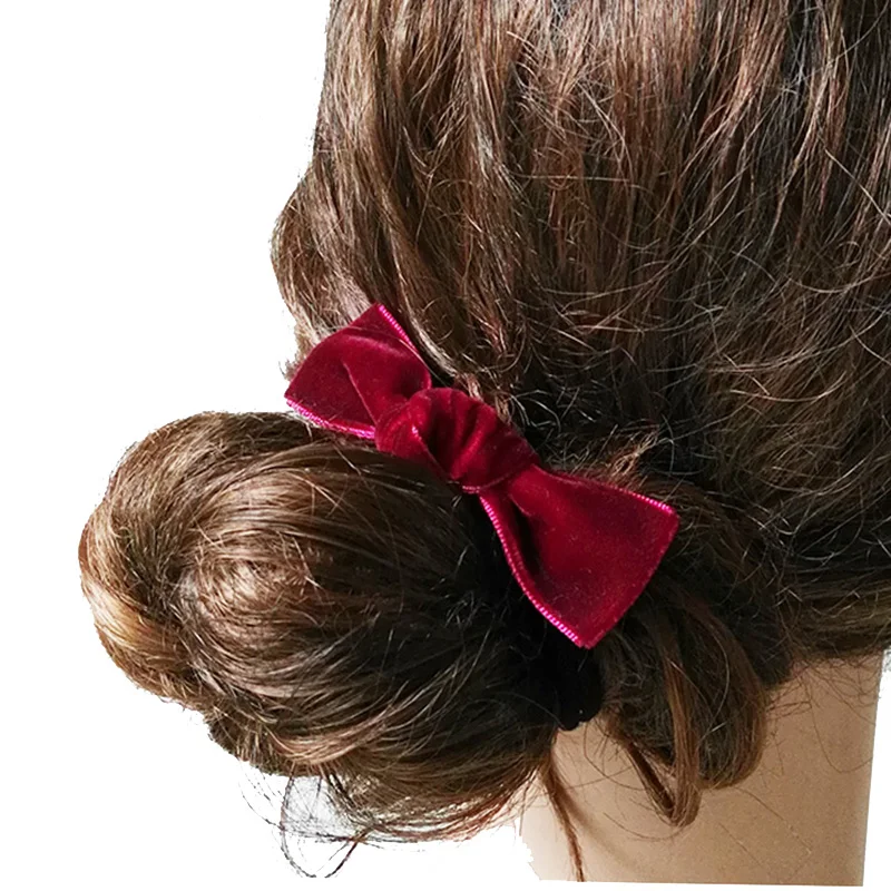 

12pcs Handmade Velvet Hair Bows Clips Hair Accessories Women and Girls Knotted Bow Clip Hairpins