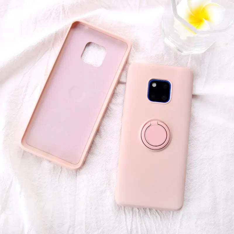 Pink Мягкий силиконовый чехол, чехол для huawei mate 20 Pro Lite mate 30 Pro P20 P30, кольцо-держатель, силиконовый чехол для huawei mate 20 Pro, чехол s - Цвет: Pink